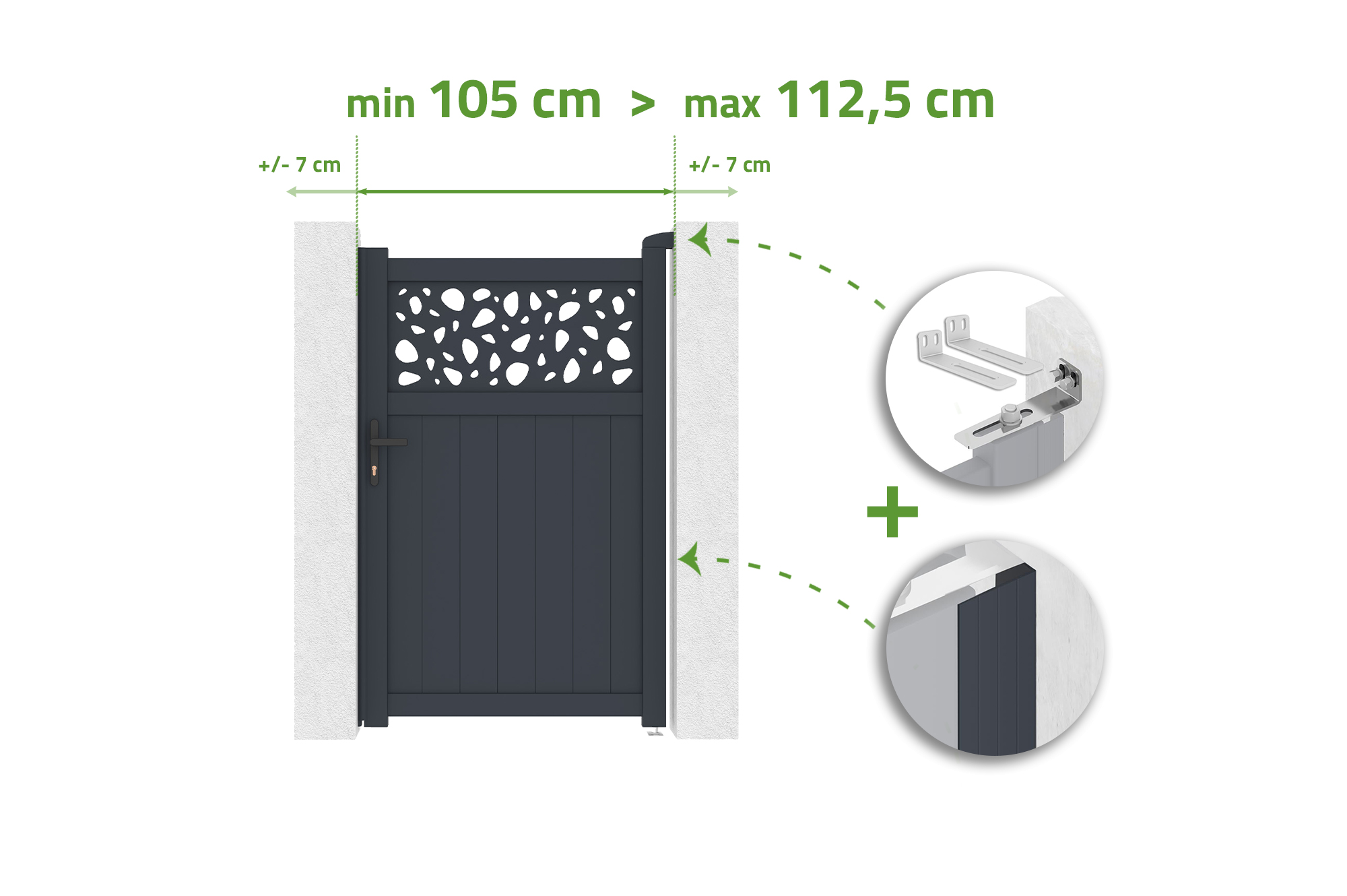 Låge 1m justerbar i bredden DOLOMITE SUNNY H.160cm grå aluminium main image