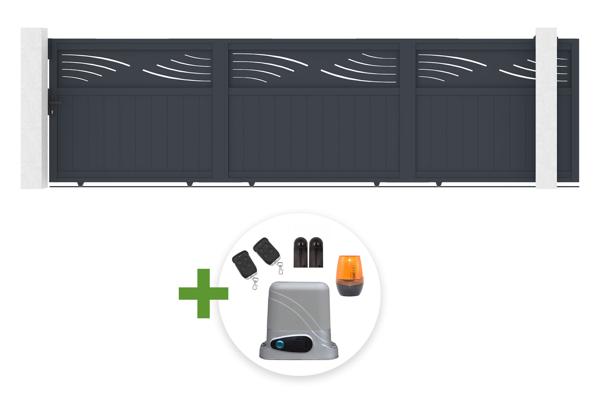 HALTI 5m H.160cm skjutgrind, grå aluminium + TANKER C600 skjutgrindsmotor main image