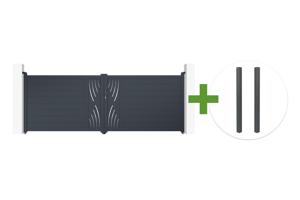 VELETA 4m H.140cm grey aluminum swing gate + 2 grey aluminum posts main_image