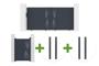 Sliding gate 3m VELETA H.140cm gray aluminum + 1m VELETA gate H.140cm + 4 posts main_image thumbnail