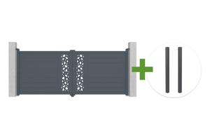 SUNNY 3.5m H.140cm swing gate, grey aluminum + 2 grey aluminum posts main_image