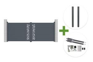SUNNY 4m H.160cm swing gate, grey aluminum + 2 posts + Ranger B150 motor main_image