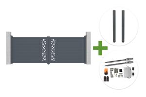 SUNNY 4m H.140cm grey aluminum swing gate + 2 posts + Tanker B250 motor main_image