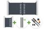 3.5m SUNNY swing gate, 160cm high, grey + 1m SUNNY pedestrian gate, 160cm high + 4 posts + Tanker B700 motor main_image thumbnail