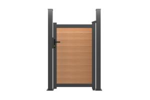 ATHOS 1m augsti 160cm tīkkoka kompozītkoka vārti ar alumīnija rāmi + 2 alumīnija stabi 10x10cm 2