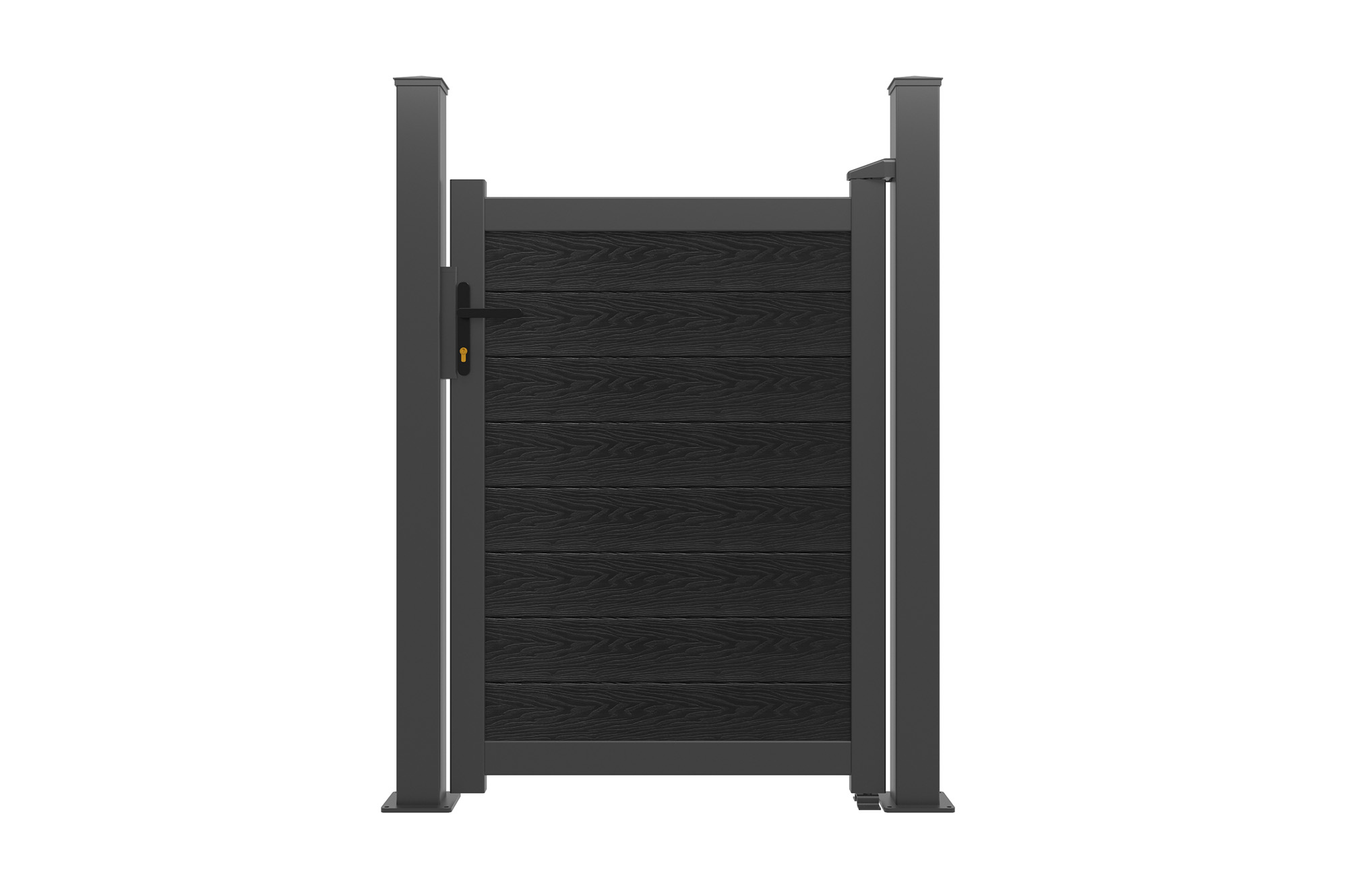 ATHOS drvena kompozitna vrata od antracit sive boje, visine 140 cm, s aluminijskim okvirom + 2 aluminijska stupa 10x10 cm 2