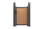 ATHOS 1 m H.160 cm Teakholz-Verbundtor mit Aluminiumrahmen + 2 Aluminiumpfosten 15x15 cm 2