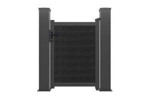 Composiet houten looppoort 1m ATHOS H.140cm antracietgrijs met aluminium frame + 2 EIFEL aluminium palen 20x20cm 2
