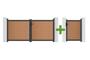 Portail bois composite battant 3m ATHOS H.140cm teck avec cadre aluminium + portillon composite ATHOS 1m H.140cm main_image thumbnail
