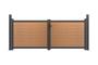 ATHOS 3.5m H.140cm teak composite wood swing gate with aluminum frame + 2 x 10x10cm aluminum posts 2