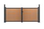 Cancello a battente ATHOS 3,5 m H.160 cm in legno composito di teak con telaio in alluminio + 2 pali in alluminio 10x10 cm 2