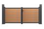 ATHOS 3m H.140cm teak composite wood swing gate with aluminum frame + 2 aluminum posts 15x15cm 2
