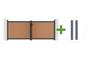ATHOS 3.5m H.140cm teak composite wood swing gate with aluminum frame + 2 x 15x15cm aluminum posts main_image thumbnail