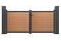 Cancello a battente ATHOS 3m H.140cm in legno composito di teak con telaio in alluminio + 2 pali in alluminio 20x20cm 2