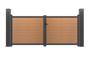 ATHOS 3.5m H.160cm teak composite wood swing gate with aluminum frame + 2 aluminum posts 20x20cm 2