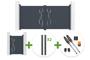 Portail battant 3m LIFE H.140cm gris + Portillon 1m LIFE H.140cm + 4 poteaux ELDA + motorisation Tanker B250 main_image thumbnail