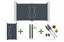 Portail battant 3m LIFE H.180cm gris + Portillon 1m LIFE H.180cm + 4 poteaux ELDA + motorisation Tanker B250 main_image thumbnail
