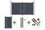 Portail battant 3m LIFE H.180cm gris + Portillon 1m LIFE H.180cm + 4 poteaux ELDA + motorisation Tanker B700 main_image thumbnail