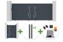 LIFE 3.5m sliding gate, 140cm high, grey + LIFE 1m pedestrian gate, 140cm high, grey + 4 ELDA posts + Tanker C600 motor main_image thumbnail