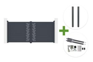 3.5m ARLBERG swing gate, 160cm high, grey aluminum + 2 ELDA posts + Ranger B150 motor main_image