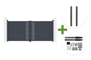 3.5m ARLBERG swing gate, 160cm high, grey aluminum + 2 ELDA posts + Hicker B200 motor main_image