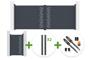 4m ARLBERG swing gate, 160cm high, grey + 1m ARLBERG pedestrian gate, 160cm high, grey + 4 ELDA posts + Tanker B700 motor main_image thumbnail