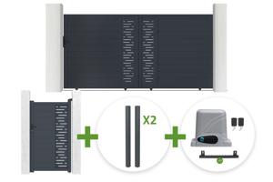 3.5m ARLBERG sliding gate, 180cm high, grey + 1m ARLBERG pedestrian gate, 180cm high, grey + 4 ELDA posts + Ranger C300 motor main_image