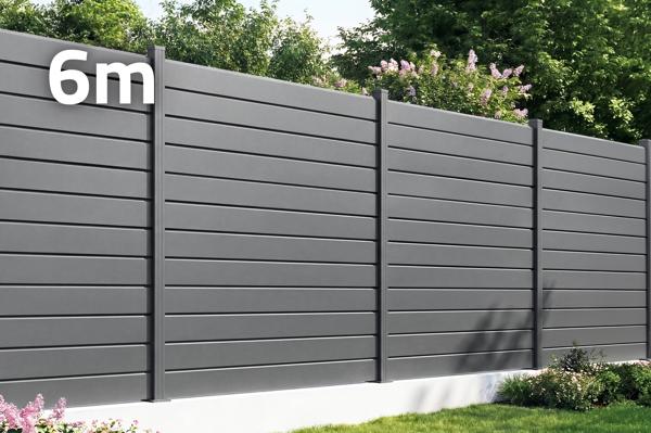 Clôture aluminium persienne 6m VANO H.180cm gris main image