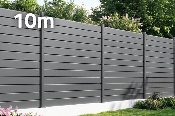 Clôture aluminium persienne 10m VANO H.180cm gris main image