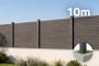 10 m hoher PRIEL-Verbundzaun in Holzoptik, 90 cm hoch, auf grauen Bodenplatten main_image thumbnail