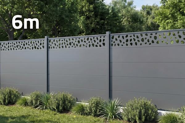Valla de aluminio lamas anchas 6m H.150 gris antracita - ALPIS SUNNY patrón guijarro main image