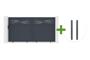 HALTI 3m sliding gate, 160cm high, grey aluminum + 2 ELDA grey aluminum posts, 15x15cm main_image thumbnail