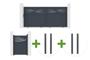 3m HALTI sliding gate, 140cm high, grey aluminum + 4 ELDA posts + 1m HALTI pedestrian gate, 140cm high, grey aluminum main_image thumbnail