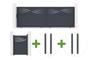 4m HALTI sliding gate, 140cm high, grey aluminum + 4 ELDA posts + 1m HALTI pedestrian gate, 140cm high, grey aluminum main_image thumbnail
