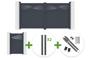 HALTI 3m H.160cm grey aluminum swing gate + 4 ELDA posts + HALTI 1m H.160cm grey aluminum pedestrian gate + Ranger B150 motor main_image thumbnail