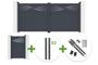 HALTI 340x160cm grey aluminum swing gate + 4 ELDA posts + HALTI 1m high grey aluminum pedestrian gate + Ranger B150 motor main_image thumbnail