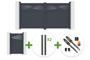 HALTI 3m H.160cm grey aluminum swing gate + 4 ELDA posts + HALTI 1m H.160cm grey aluminum pedestrian gate + Tanker B700 motor main_image thumbnail