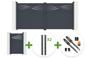 HALTI 340x160cm grey aluminum swing gate + 4 ELDA posts + HALTI 1m high grey aluminum pedestrian gate + Tanker B700 motor main_image thumbnail