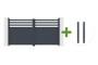 NEVIS 3m H.160cm swing gate in grey aluminum + 2 ELDA grey aluminum posts 15x15cm main_image thumbnail