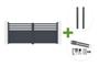 NEVIS 340x140cm grey aluminum swing gate + 2 ELDA grey aluminum posts 15x15cm + Ranger B150 motor main_image thumbnail