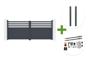 NEVIS 340x140cm grey aluminum swing gate + 2 ELDA grey aluminum posts 15x15cm + Tanker B250 motor main_image thumbnail