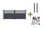 NEVIS 340x140cm grey aluminum swing gate + 2 ELDA grey aluminum posts 15x15cm + Tanker B700 motor main_image thumbnail