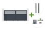 3m NEVIS sliding gate, 140cm high, grey aluminum + 2 ELDA grey aluminum posts 15x15cm + Ranger C300 motor main_image thumbnail