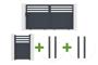 3m NEVIS sliding gate, 160cm high, grey aluminum + 4 ELDA posts + 1m NEVIS pedestrian gate, 160cm high, grey aluminum main_image thumbnail