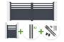 NEVIS 340x140cm grey aluminum swing gate + 4 ELDA posts + NEVIS 1m high grey aluminum pedestrian gate + Ranger B150 motor main_image thumbnail