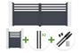 NEVIS 340x140cm grey aluminum swing gate + 4 ELDA posts + NEVIS 1m high grey aluminum pedestrian gate + Hicker B200 motor main_image thumbnail