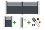 NEVIS 4m H.160cm grey aluminum swing gate + 4 ELDA posts + NEVIS 1m H.160cm grey aluminum pedestrian gate + Tanker B250 motor main_image thumbnail