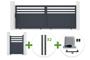 3.7m NEVIS sliding gate, 140cm high, grey aluminum + 4 ELDA posts + 1m NEVIS pedestrian gate, 140cm high, grey aluminum + Ranger C300 motor main_image thumbnail