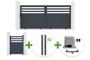 3m NEVIS sliding gate, 140cm high, grey aluminum + 4 ELDA posts + 1m NEVIS pedestrian gate, 140cm high, grey aluminum + Ranger C300 motor main_image thumbnail