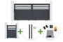 3m NEVIS sliding gate, 140cm high, grey aluminum + 4 ELDA posts + 1m NEVIS pedestrian gate, 140cm high, grey aluminum + Tanker C600 motor main_image thumbnail